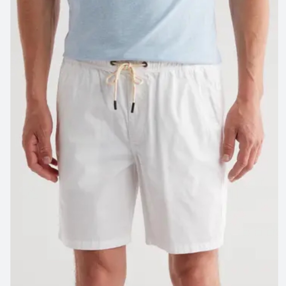 Union flat front elasticized waist white shorts size  small